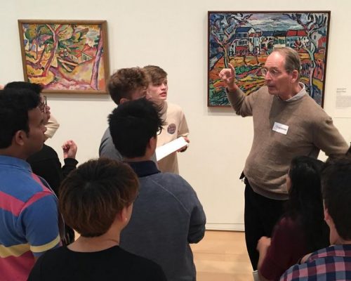 Private school students from Maharishi day and boarding school in the Midwest visit The Art Institute of Chicago With Their Instructor, Greg Thatcher.